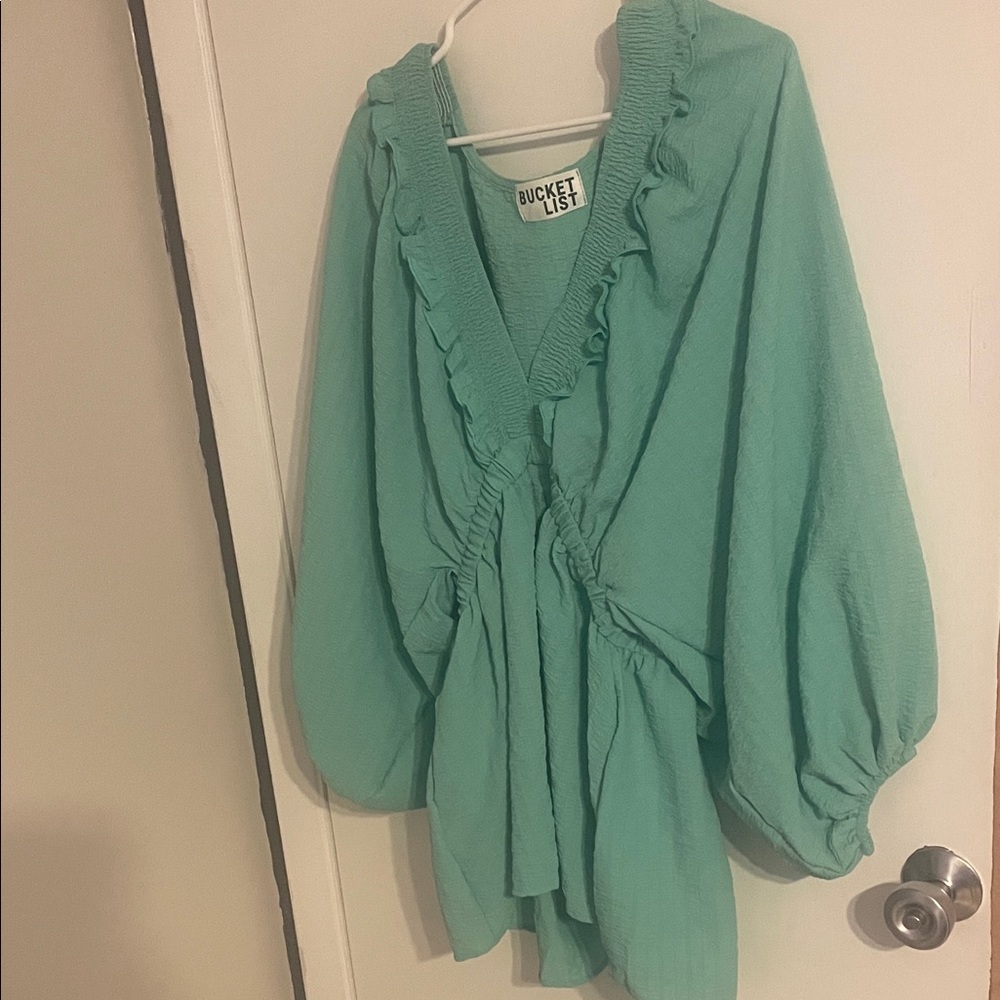 Bucket List Green Ruffled Jumpsuit